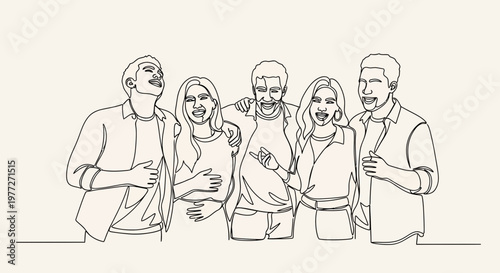 Group of adults laughing together outside.