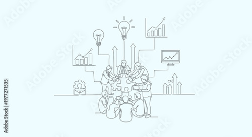 Business people brainstorming ideas together.