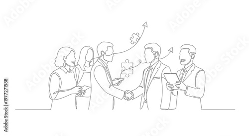 Business people shaking hands agreement.