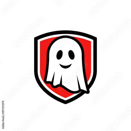 Friendly Ghost Shield Logo Icon