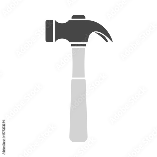 Modern Hammer Icon - Simple Tool Illustration, Isolated on White