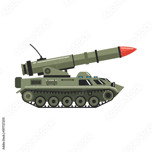 Military Missile Launcher Vehicle Illustration