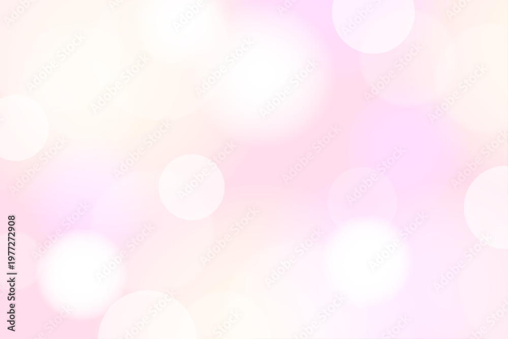 Naklejka premium キラキラ ピンク パステル 丸ボケ 円形 光 抽象 背景 素材