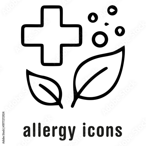 Master Set of Medical Allergy Line Icons