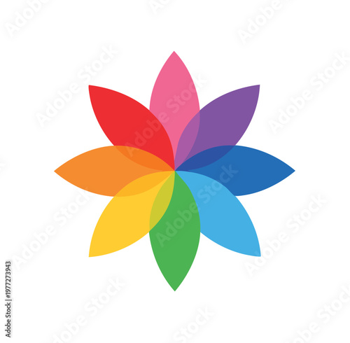 Abstract Colorful Rainbow Flower Logo Icon