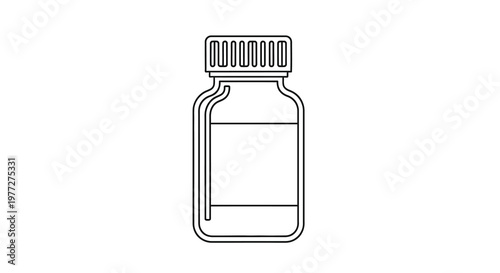 Simple line drawing of a jar with a ribbed cap silhouette