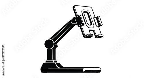 Black phone holder stand design adjustable and modern in a striking silhouette