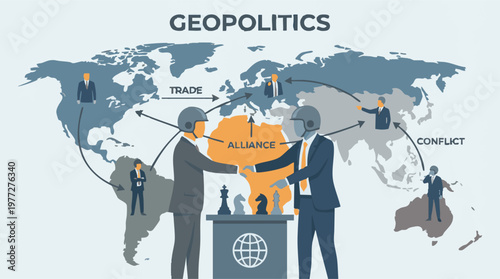 Global Geopolitics: Trade, Alliances, and Conflicts on World Map