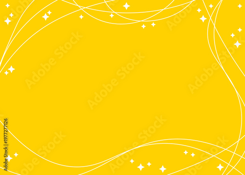 シンプルで使いやすい背景素材_白ラインとキラキラのあしらい_イエロー