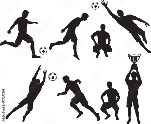 Silhouettes Football Players