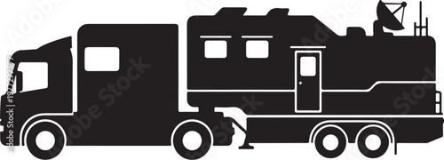 Motorhome, RV, truck, camper, vehicle silhouette, recreational vehicle, travel trailer