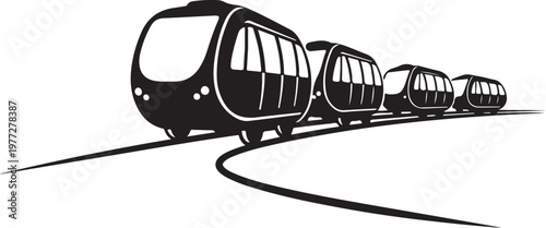Monorail, train, transportation, icon, black, vector graphics