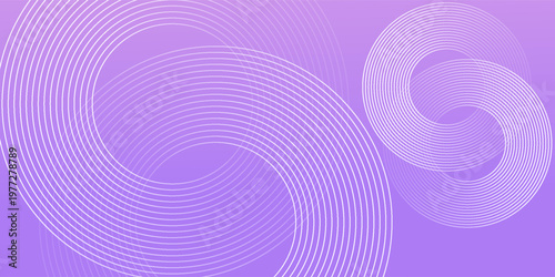 Abstract circle lines on pink and purple background. Geometric stripe line art design for poster, brochure, cover, website, header, web banner, presentation.