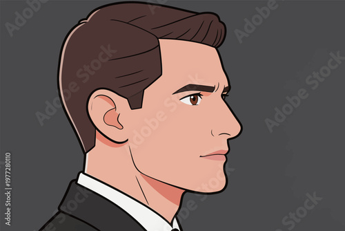 Stylish Man in Formal Business Suit Illustration