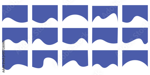 Dividers Shapes for Website Pictogram Set. Curve Lines, Drops Set of abstract design separator header and border for website and app. Different borders for website, banner, app, poster,  background .