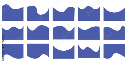 Dividers Shapes for Website Pictogram Set. Curve Lines, Drops Set of abstract design separator header and border for website and app. Different borders for website, banner, app, poster,  background .