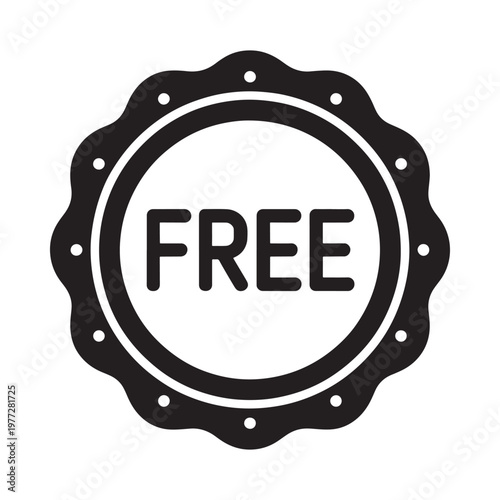 A black and white emblem displaying the word free in bold capital letters