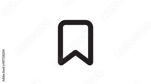 Clean vector graphic symbol for marking pages or saving digital content, ideal for user interface design elements and navigation menus, representing saved items and quick access