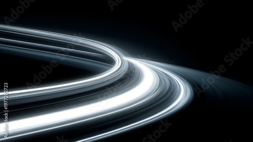 Abstract Light Trails on Black Background