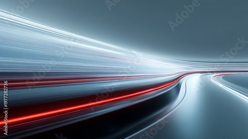 Light Trails on a Highway at Night with Blurred Motion