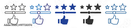 Customer rating icon set multiple style collection