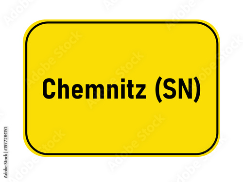 yellow caution sign Chemnitz (SN)
