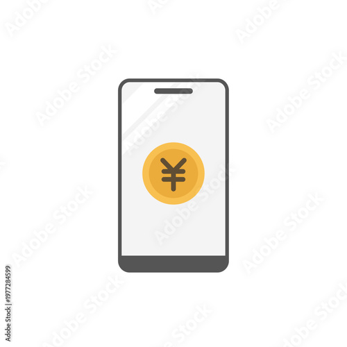 スマホの円マーク表示アイコン（フラット） – シンプル操作UIアイコンシリーズ