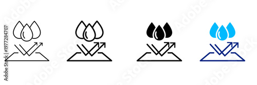 Waterproof Icon. Water Resistant Protection, Shield with Droplet, Moisture Proof Symbol