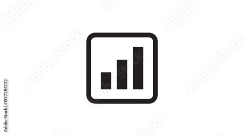 Modern abstract bar chart icon representing upward trend and growth data visualization