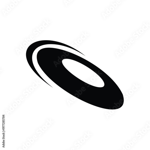 Abstract swirling oval shape icon on white background