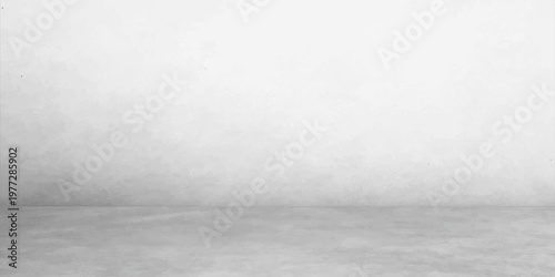 White concrete wall and floor with gray grunge texture and rough vintage surface design