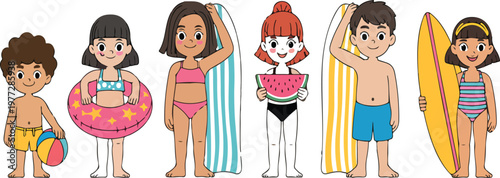 hand drawn vector illustration of a set of brushes