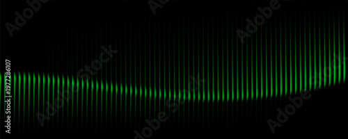 Dark green neon gradient ribbed glass. Vector ribbed glass texture background. Mesh gradient. acrylic ribbed bath surface. Reeded glass background semitransparent overlay. Bath wall window