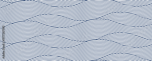 Foto Blue water wave line pattern background