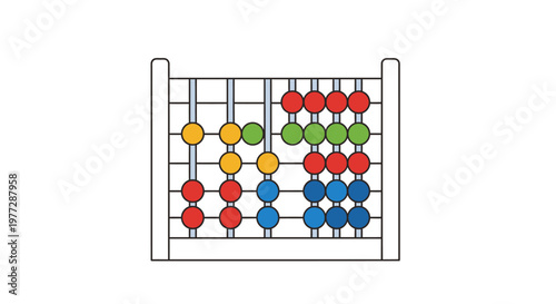Colorful abacus illustration isolated on white background for education concept