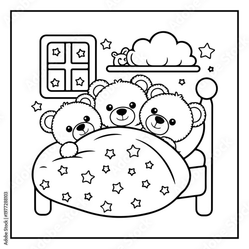 Cozy Routine Coloring Page for Kids