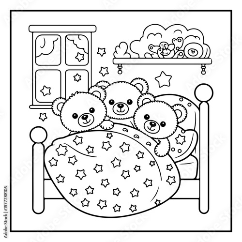 Cozy Routine Coloring Page for Kids