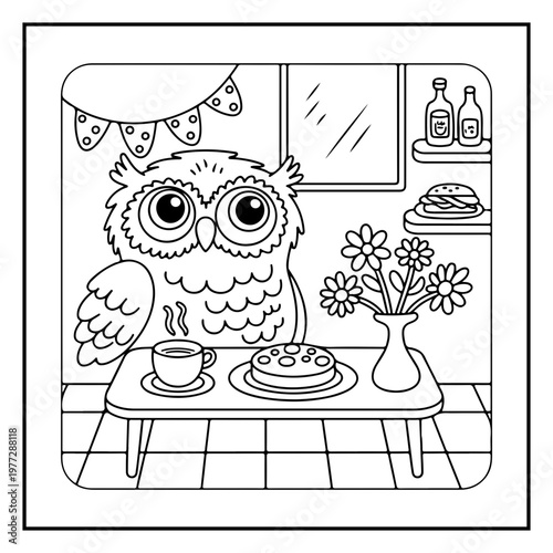 Cozy Routine Coloring Page for Kids