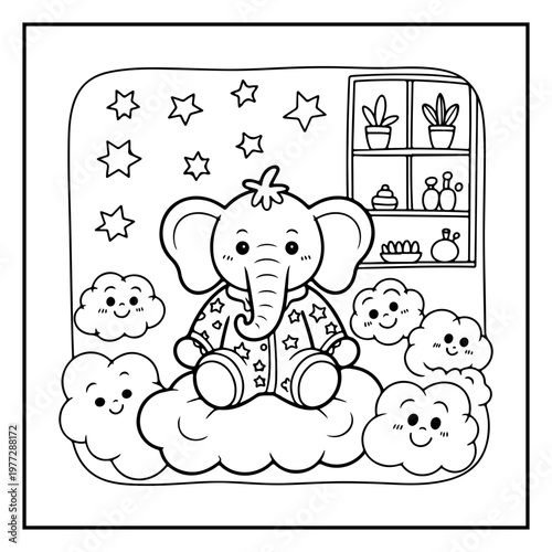 Cozy Routine Coloring Page for Kids
