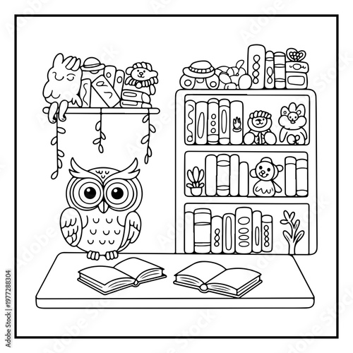Cozy Routine Coloring Page for Kids
