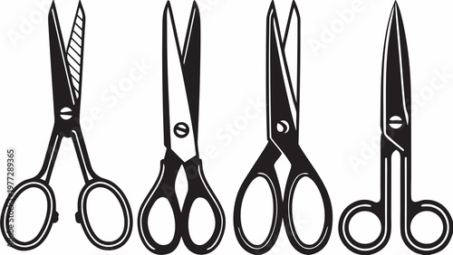 scissors silhouette vector illustration pack for cutting tools craft and design projects