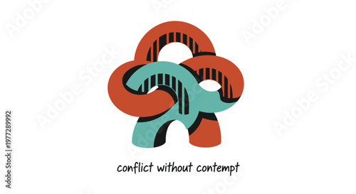 Abstract conflict, argument concept, vector illustration, emotional expression, psychology symbol