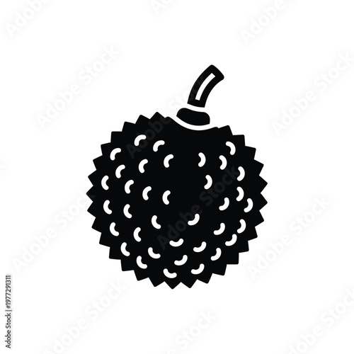 Spiky Fruit Silhouette Icon round