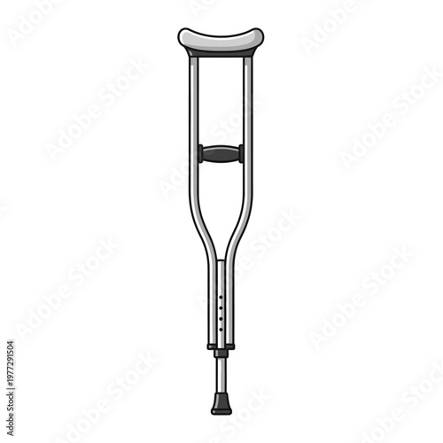 Medical crutch illustration isolated on white background for healthcare concepts