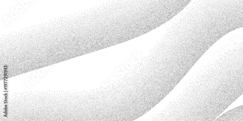 Minimalist grain background, stippling curved gradient wave texture, dots, speckles, particles or granules, simple clean particle flow, eps10