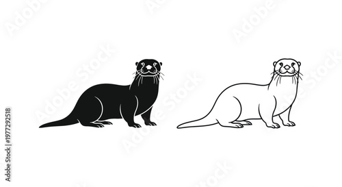 Otters: Cute Aquatic Mammals Guide Vector