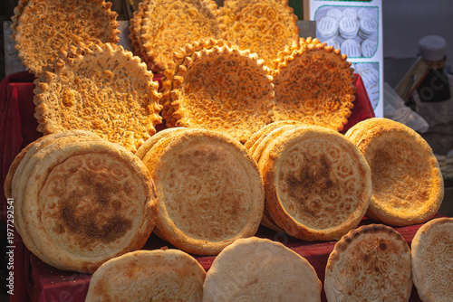 Traditional Xinjiang Naan Bread, Uyghur Flatbread from China
