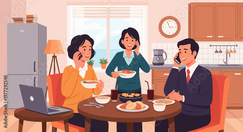 Colleagues Having Breakfast Together at Home.