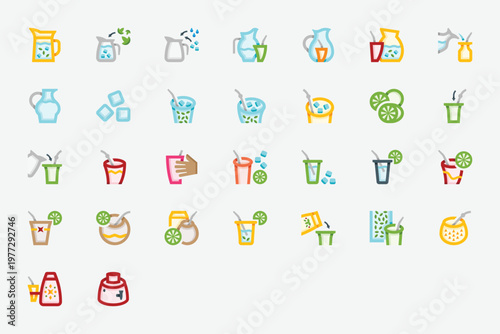 Terere Cold Drink Color Illustration