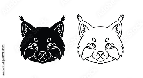 Cute Cartoon Raccoon Face Sketches - Adorable Animal Art Designs Vector